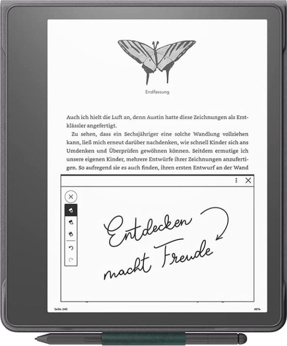 Amazon pokrowiec do Kindle Scribe, skóra naturalna, zielony/szary