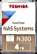 Toshiba N300 NAS Systems 4TB, 24/7, 512e / 3.5" / SATA 6Gb/s, bulk (HDWQ140UZSVA)