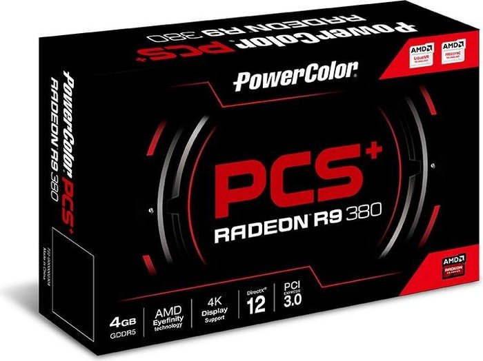 PowerColor Radeon R9 380 PCS+, 4GB GDDR5, 2x DVI, HDMI, DP