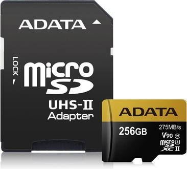 ADATA Premier ONE R275/W155 microSDXC 256GB Kit, UHS-II U3, Class 10
