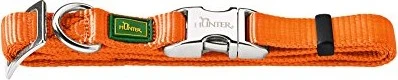 HUNTER VARIO PLUS Hundehalsband – Weiches Nylon, Stufenlos Verstellbar, Mit Zugentlastung (Farbe: Orange, Größe M/2,0)