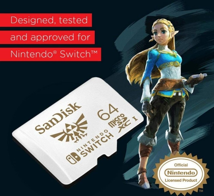 SanDisk Nintendo Switch R100/W60 microSDXC 64GB, UHS-I U3, Class 10