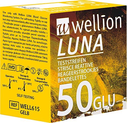Wellion Luna GLU Blutzucker-Teststreifen, 50 Stück