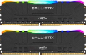 Crucial Ballistix RGB schwarz DIMM Kit 16GB, DDR4-3200, CL16-18-18-36