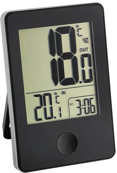 TFA Dostmann Digitales Innen-Außen-Thermometer Thermometer Schwarz