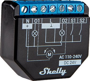 Shelly Plus 2PM, 2-Kanal, Unterputz, Schaltaktor mit Strommessfunktion