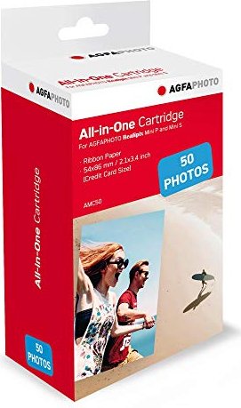 AgfaPhoto All-in-One Cartridge ZINK papier foto błyszczący biały, 54x86mm, 50 arkuszy