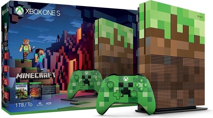 Microsoft Xbox One S - 1TB Minecraft Limited Edition Bundle grün/braun