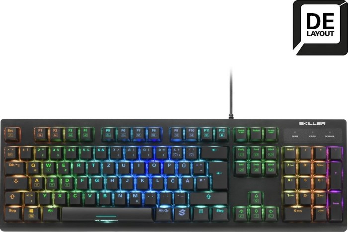 Sharkoon Skiller SGK30 Red, Mechanische Gaming Tastatur (mit RGB Beleuchtung, rote Schalter, N-Key-Rollover, 1000 Hz Polling Rate), 4044951030002