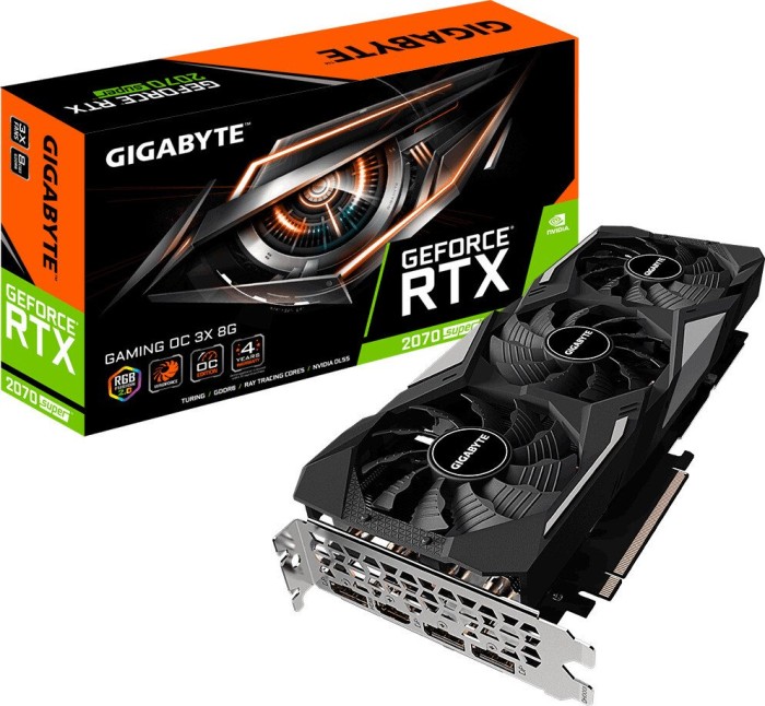 GIGABYTE GeForce RTX 2070 SUPER Gaming OC 3X 8G, 8GB GDDR6, HDMI, 3x DP