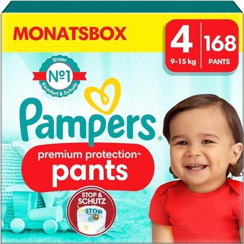 Pampers Premium Protection Pants Gr.4 Einwegwindel, 9-15kg, 168 Stück