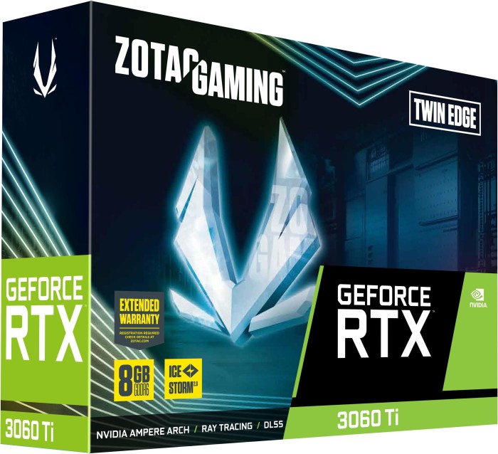 Zotac Gaming GeForce RTX 3060 Ti Twin Edge LHR, 8GB GDDR6, HDMI, 3x DP