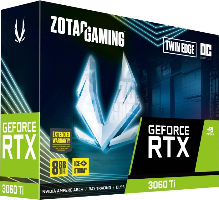 Zotac Gaming GeForce RTX 3060 Ti Twin Edge OC LHR, 8GB GDDR6, HDMI, 3x DP