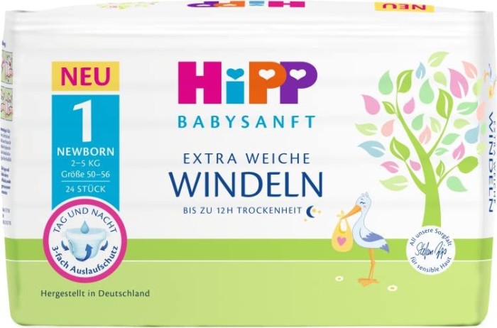 Hipp Babysanft Extra Weiche Windeln Gr.1 Newborn Ein ...