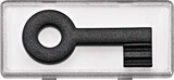 Merten System M Großes Schriftfeld mit tastbaren Kontrast-Symbol Schlüssel, glasklar