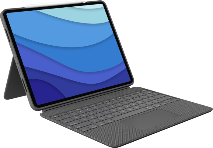 Logitech Combo Touch, KeyboardDock für Apple iPad Pro 12.9" 2021, grau, DE