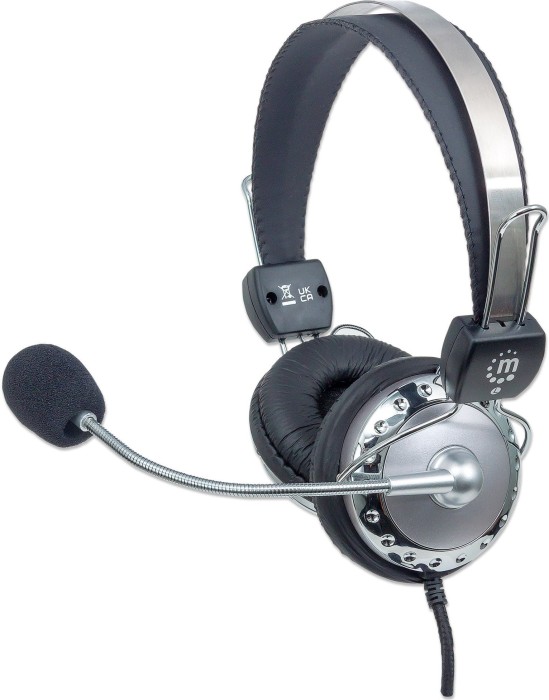 Manhattan stereofoniczny headset srebrny
