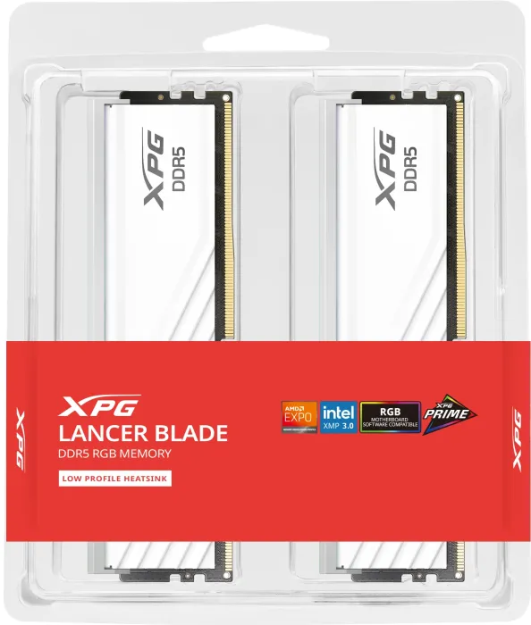 ADATA XPG LANCER BLADE RGB White DIMM Kit 64GB, DDR5-6000, CL30-40-40, on-die ECC