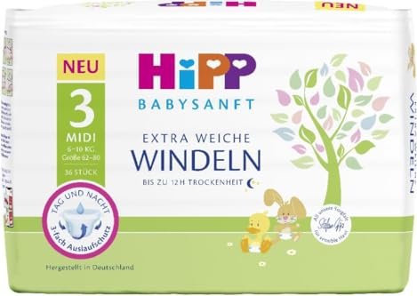 Hipp Babysanft Extra Weiche Windeln Gr.3 Midi Einweg ...