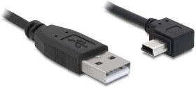 DeLOCK USB-A 2.0 to USB 2.0 mini-B adapter cable 5-pin, 1m, angled (82681)