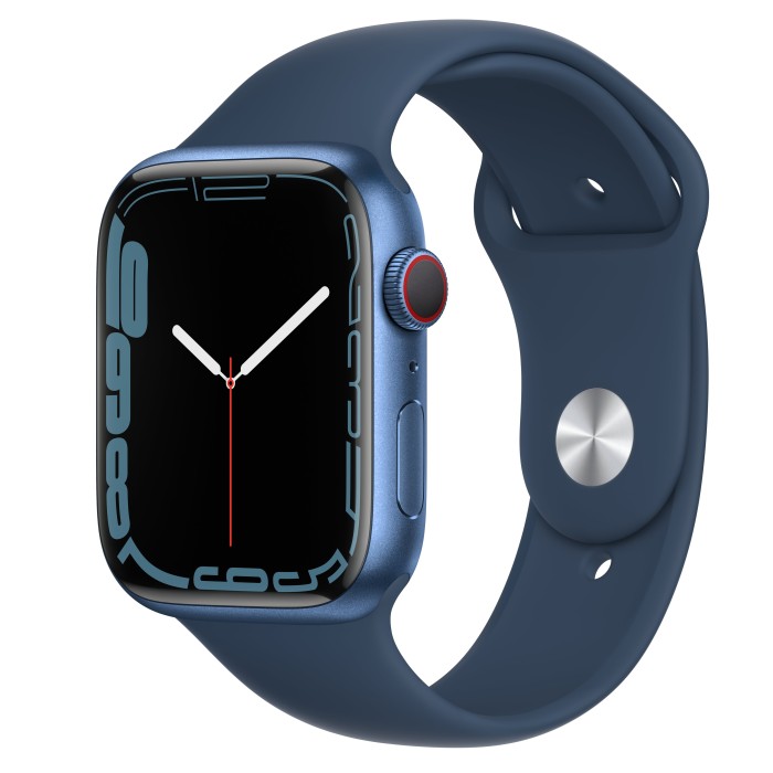 Apple Watch Series 7 (GPS + Cellular) 45mm Aluminium blau mit Sportarmband abyssblau