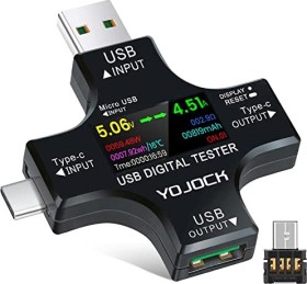Yojock USB Tester Messgerät 2-in-1 Multimeter