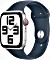 Apple Watch SE 2022 (GPS + Cellular) 44mm silber mit Sportarmband S/M sturmblau (MRHF3QF)