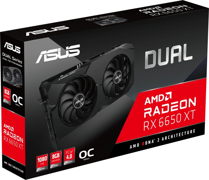 ASUS Dual AMD Radeon RX 6650 XT OC Edition Gaming Graphics Card (AMD RDNA  2, PCIe 4.0, 8GB GDDR6 Memory, HDMI 2.1, DisplayPort 1.4a, Axial-tech Fan