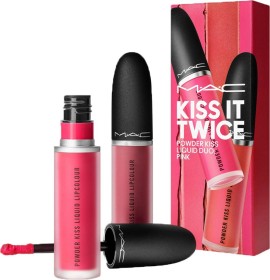 MAC Kiss It Twice 2x Powder Kiss Liquid Lipcolour Pink 5ml Geschenkset