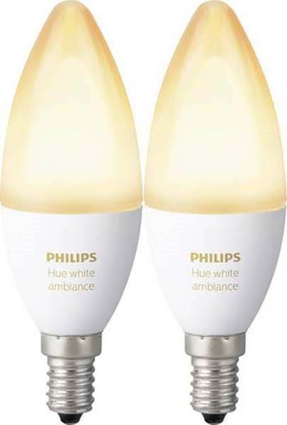 Philips Hue White Ambiance LED-Bulb E14 6W, 2er-Pack ...