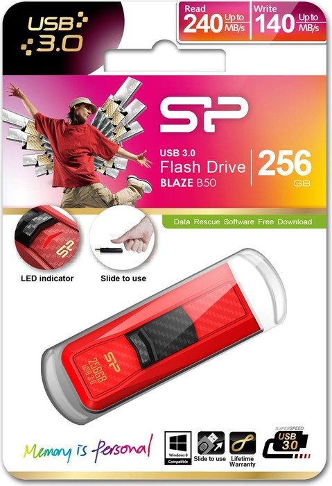 Silicon Power Blaze B50 czerwony 32GB, USB-A 3.0