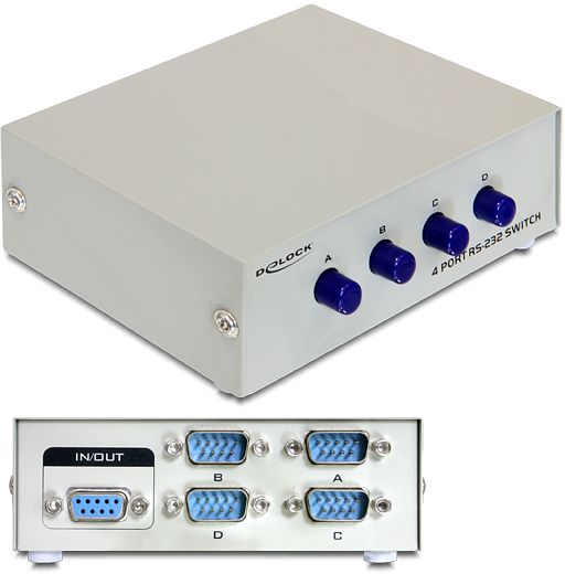 DELOCK SWITCH 4-port RS-232 manuell