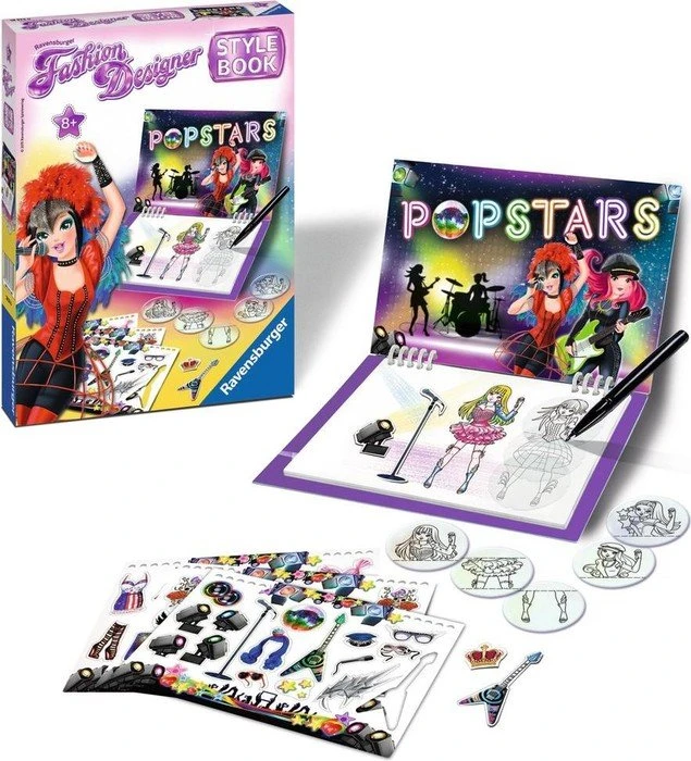 Ravensburger - Fashion Designer Style Book, Fantasy, Crea la Tua Collezione di Moda, Disegni da Colorare, Idea Regalo Bambini 6+ Anni, Compatibile con Fashion Designer