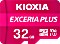 KIOXIA EXCERIA PLUS R98/W65 microSDHC 32GB Kit, UHS-I U3, A1, Class 10 (LMPL1M032GG2)