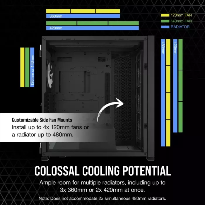 Corsair iCue 7000X RGB, czarny, szklane okno