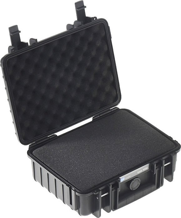 B&W International Outdoor Case Typ 1000 Koffer schwarz mit Schaumstoffeinsatz
