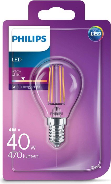 Philips Classic LED kropla E14 4W/827