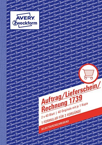 Avery-Zweckform Auftrag/Lieferschein/Rachunek A5, 2x40 arkuszy