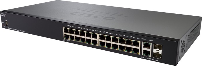 Cisco SG250 Rack Gigabit Smart switch, 24x RJ-45, 2x RJ-45/SFP
