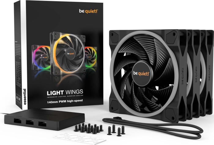 be quiet! Light Wings PWM High-Speed, 3er-Pack, LED-Steuerung, 140mm