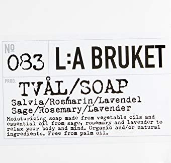 L:A Bruket Nr. 083 Bar Soap szałwia/rozmaryn/lawenda feste mydło, 120g