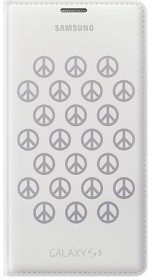 Samsung Flip Wallet Peace by Moschino für Galaxy S5 weiß/silber