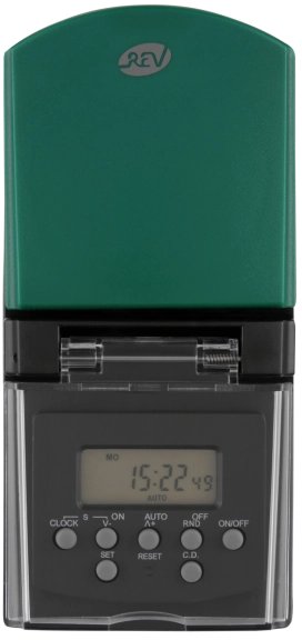REV Ritter digitale Außenzeitschaltuhr, IP44, anthrazit/grün