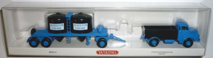 Wiking Chemical trailer train MAN Scholven-chemia