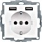 Berker S.1 Steckdose SCHUKO/USB, polarweiß glänzend (48038989)