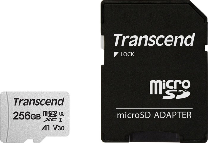 Transcend 300S R95/W45 microSDXC 256GB Kit, UHS-I U3, A1, Class 10