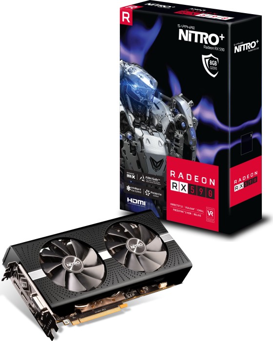 Sapphire Nitro+ Radeon RX 590 8G G5, 8GB GDDR5, DVI, 2x HDMI, 2x DP, lite retail