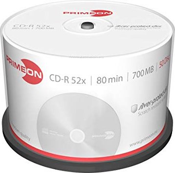 Primeon silver-protect-disc CD-R 80min/700MB, 52x, 50er Spindel, silver