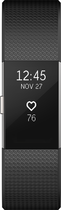 Fitbit Charge 2 Large Aktivitäts-Tracker schwarz/silber