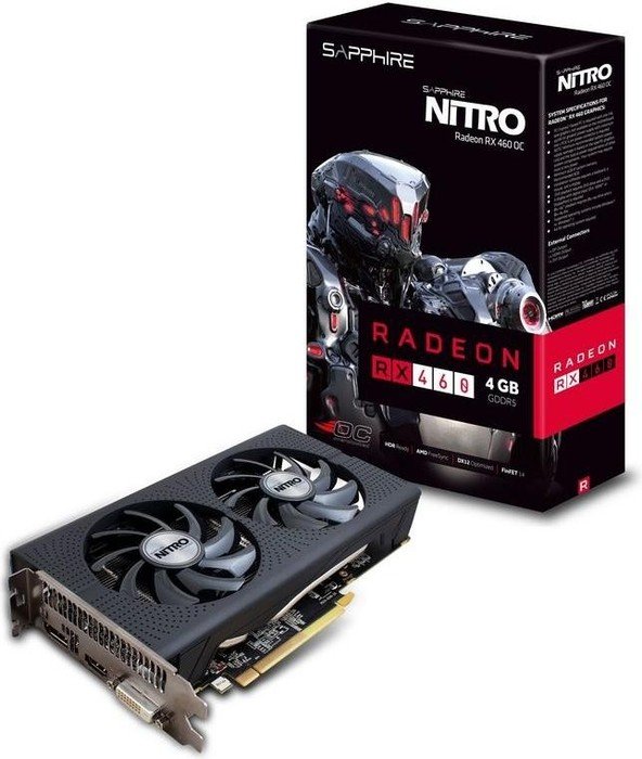 Sapphire Nitro Radeon RX 460 4G D5 OC, 4GB GDDR5, DVI, HDMI, DP, lite retail